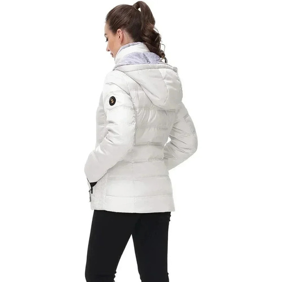 Midweight Down Puffer Warm Hooded Winter Down Jacket for Women - Picture 3 of 6